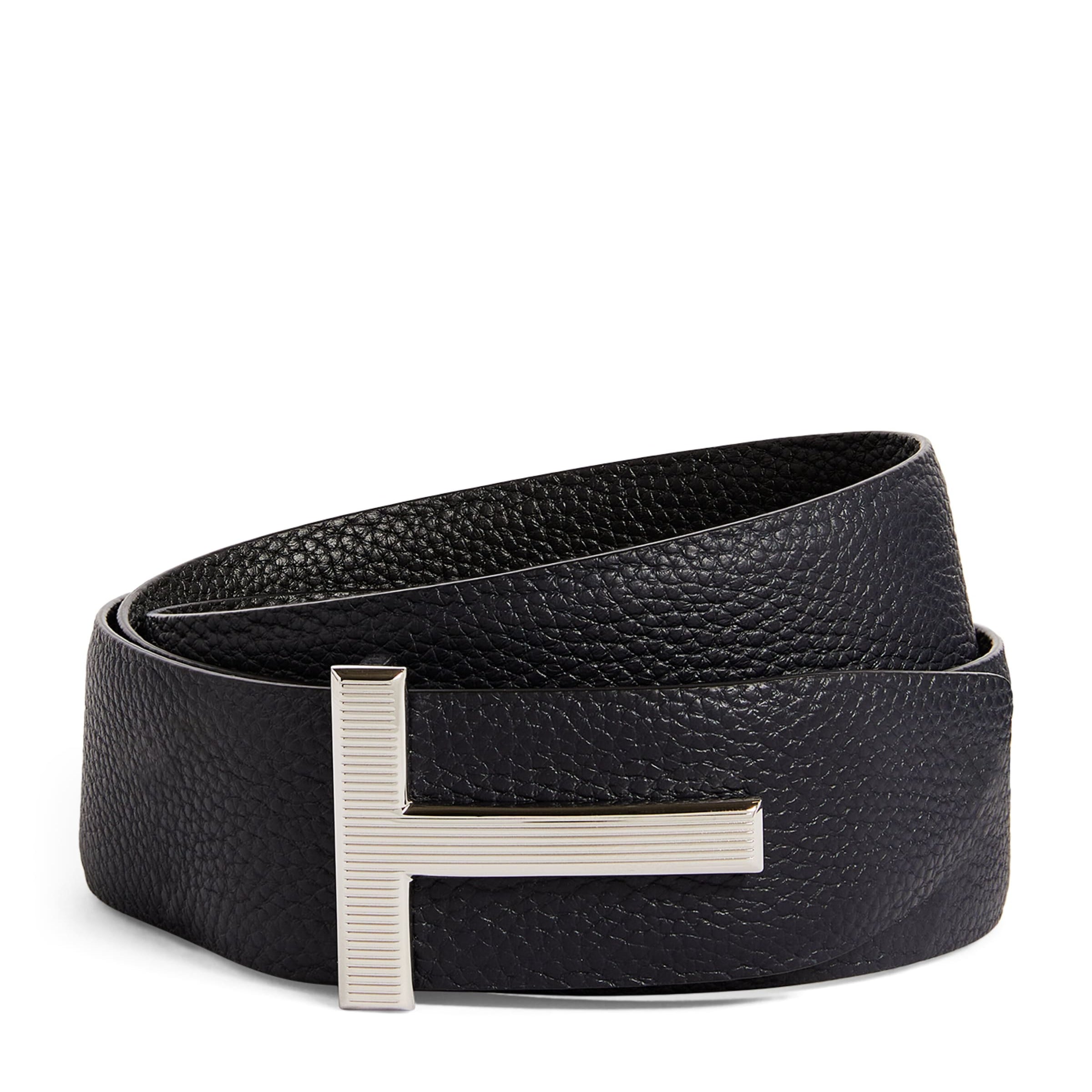 Leather Reversible T Ridge Belt