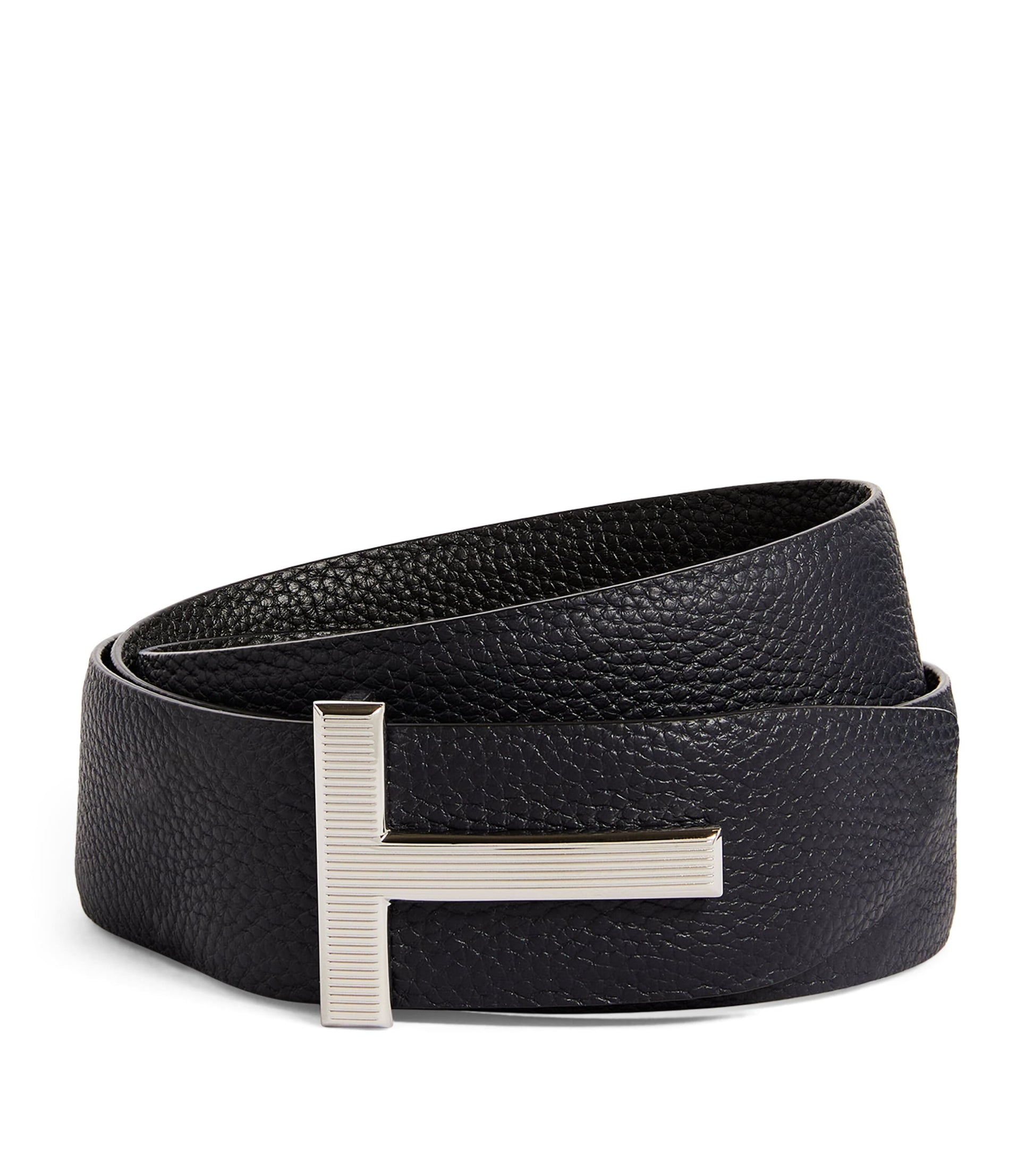 Leather Reversible T Ridge Belt