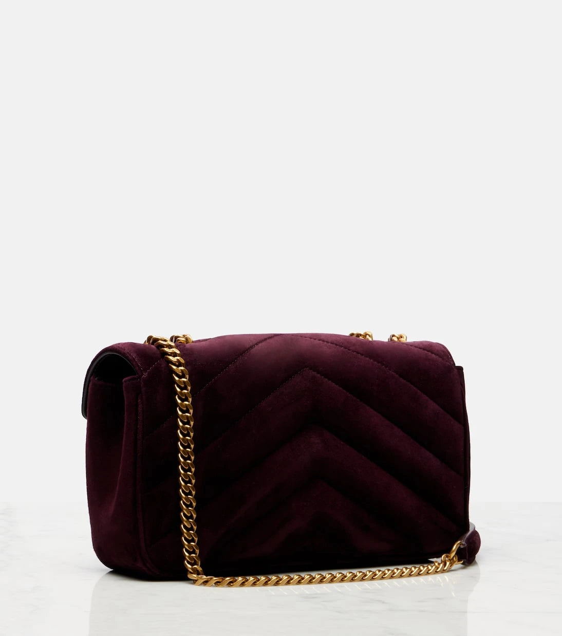 Saint Laurent - Loulou Small matelassé suede shoulder bag