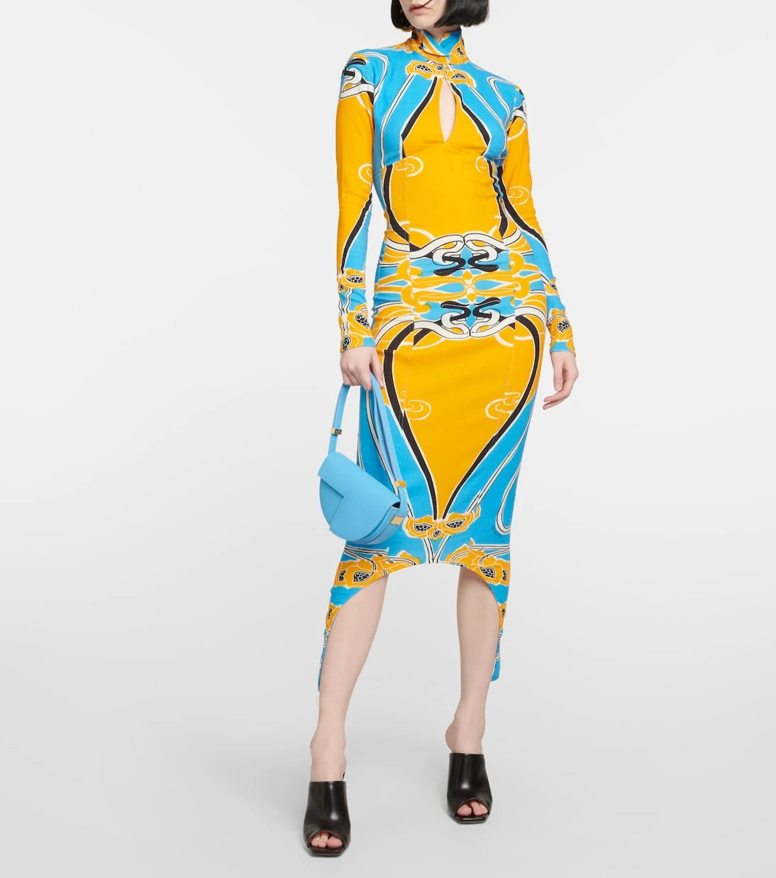 Patou - Printed cutout cotton-blend midi dress