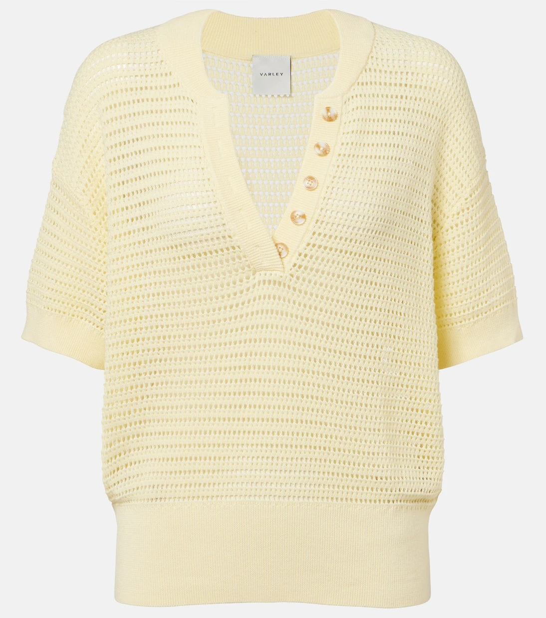 Varley - Callie open-knit cotton top
