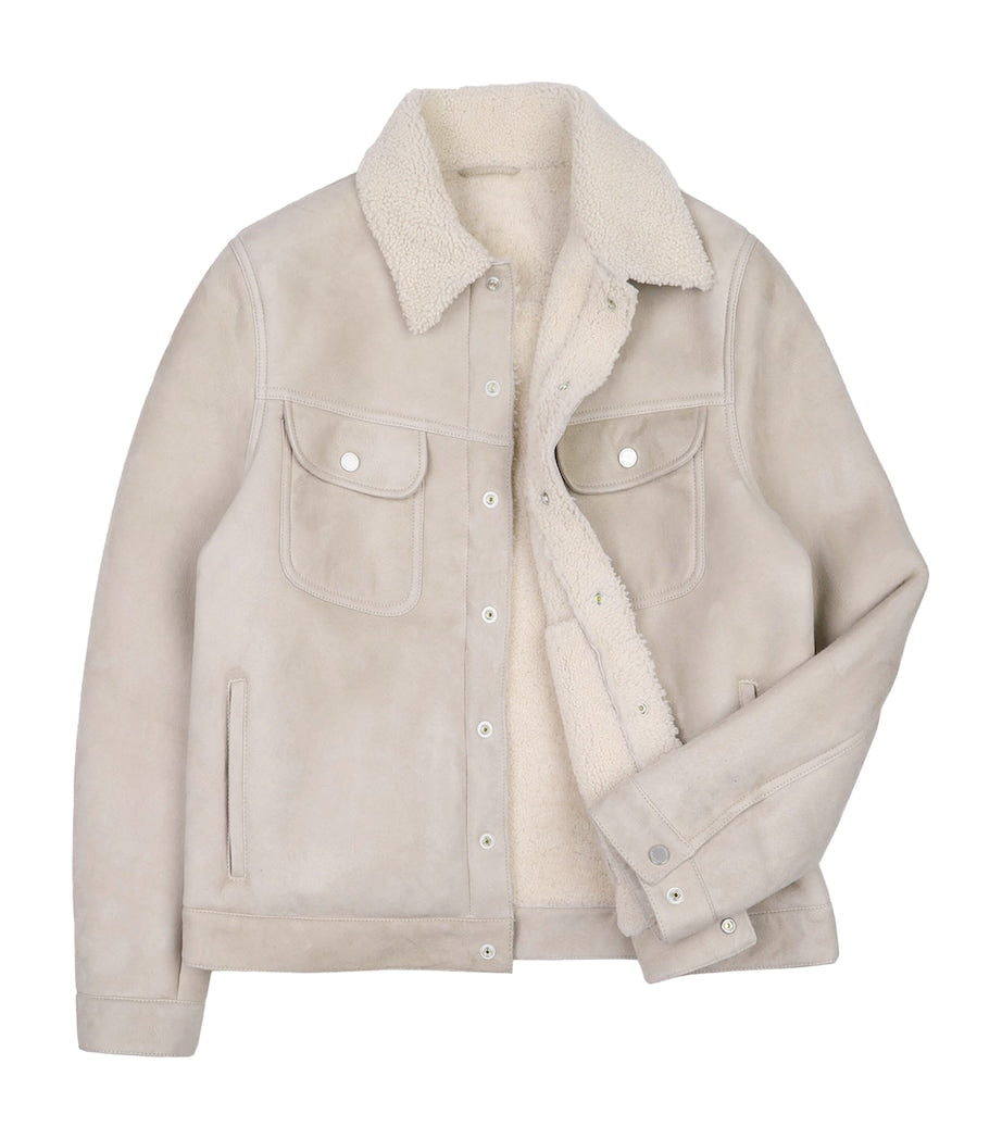 Valstar White Shearling Davis Trucker Jacket