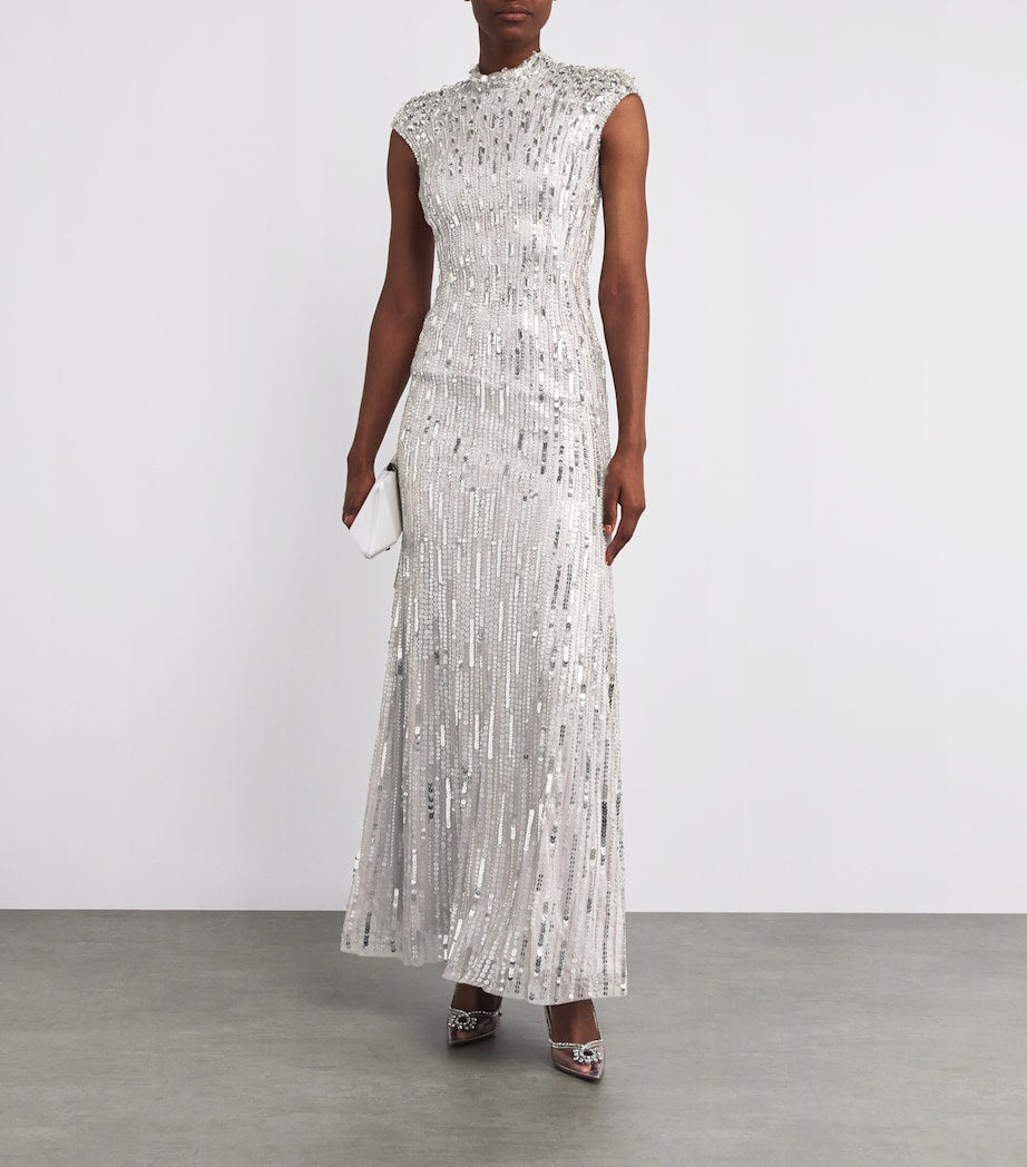 Silver Embellished Ernest Gown