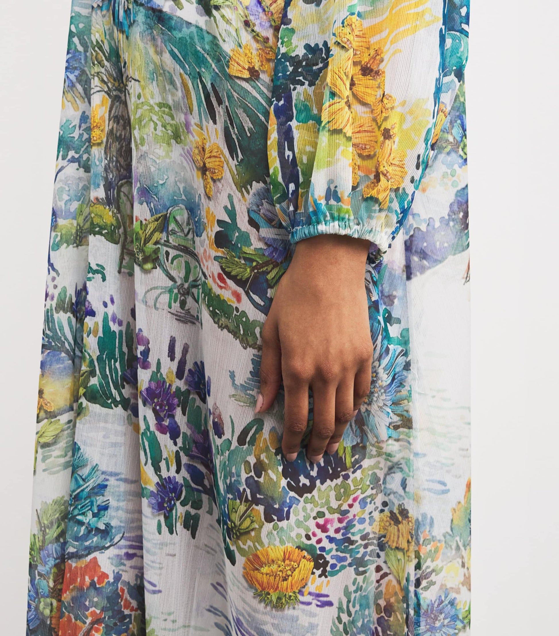 Multi Crepe Printed Cevennes Kaftan