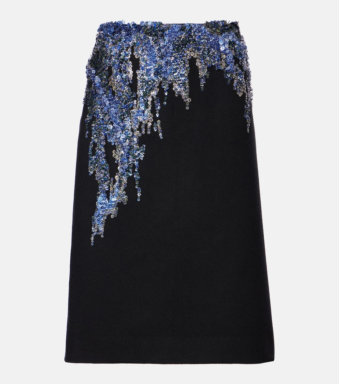 Dries Van Noten - Sequined wool-blend midi skirt