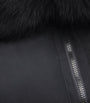 Yves Salomon Black Fur-Trim Down Coat with Mittens