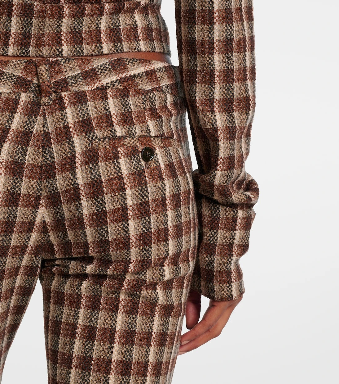 Acne Studios - Checked wool and cotton-blend flared pants