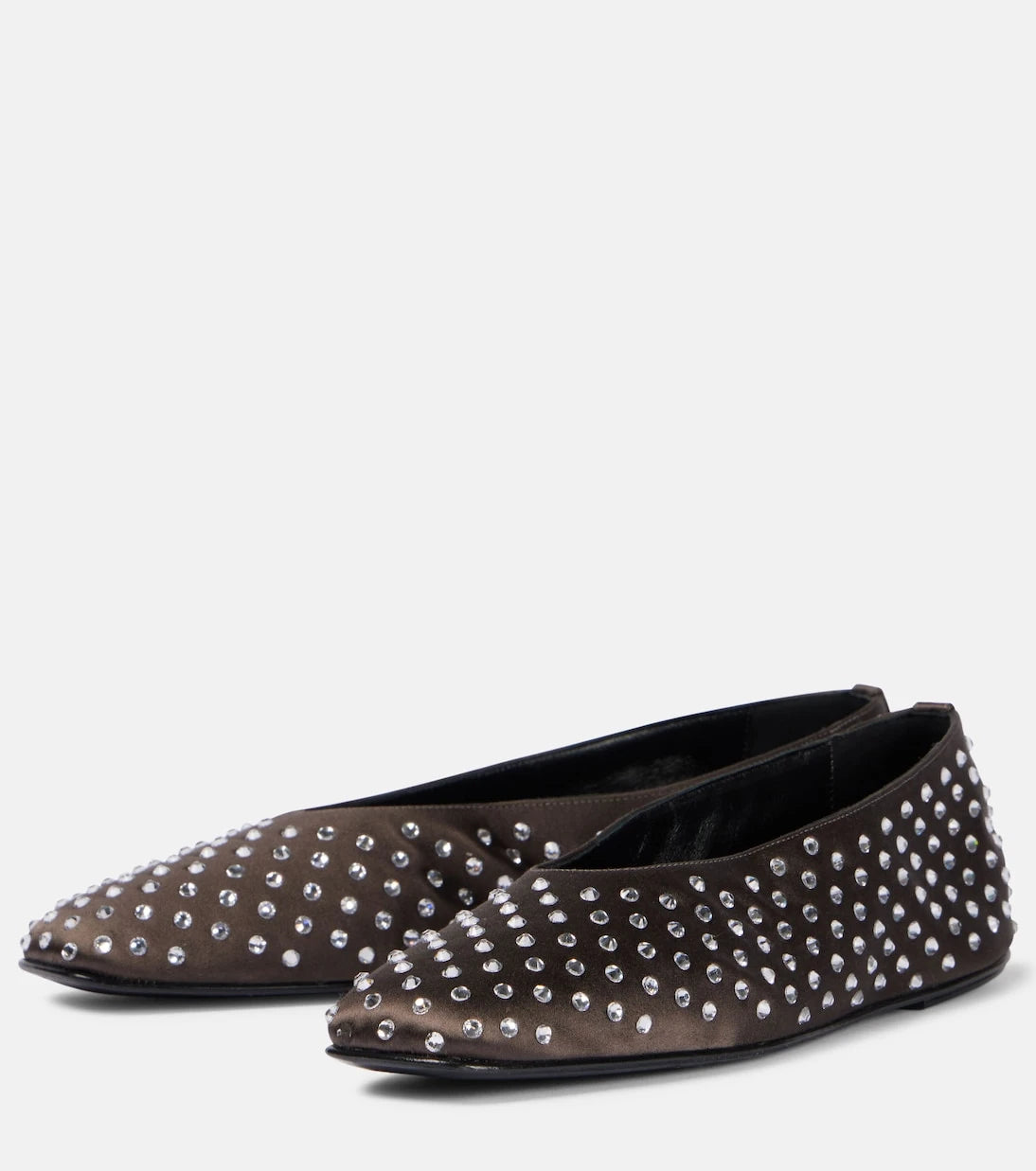 Magda Butrym - Crystal-embellished satin ballet flats