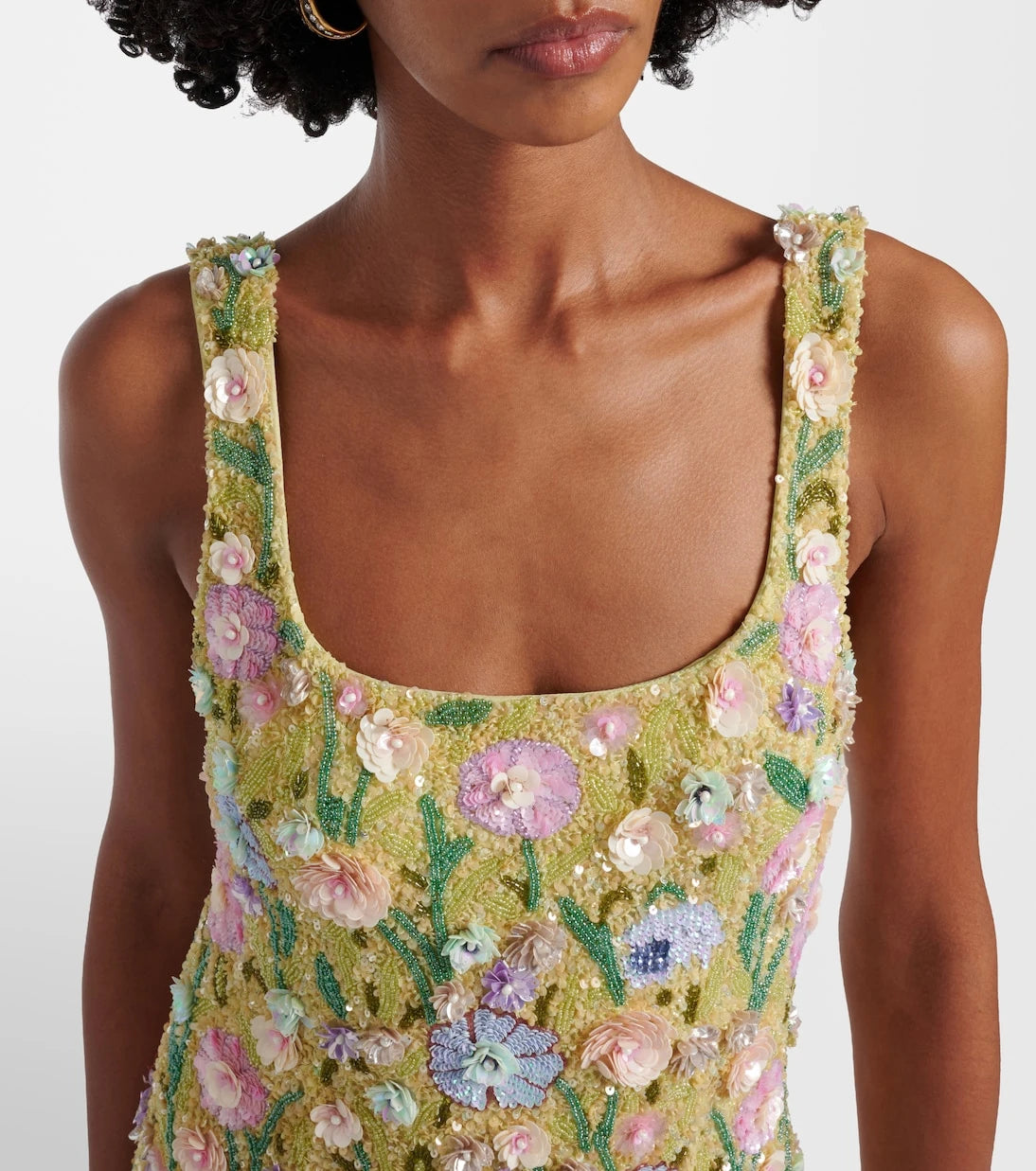 Là Fuori - Embellished floral gown