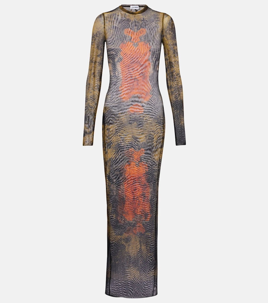 Jean Paul Gaultier - Médallion printed mesh maxi dress