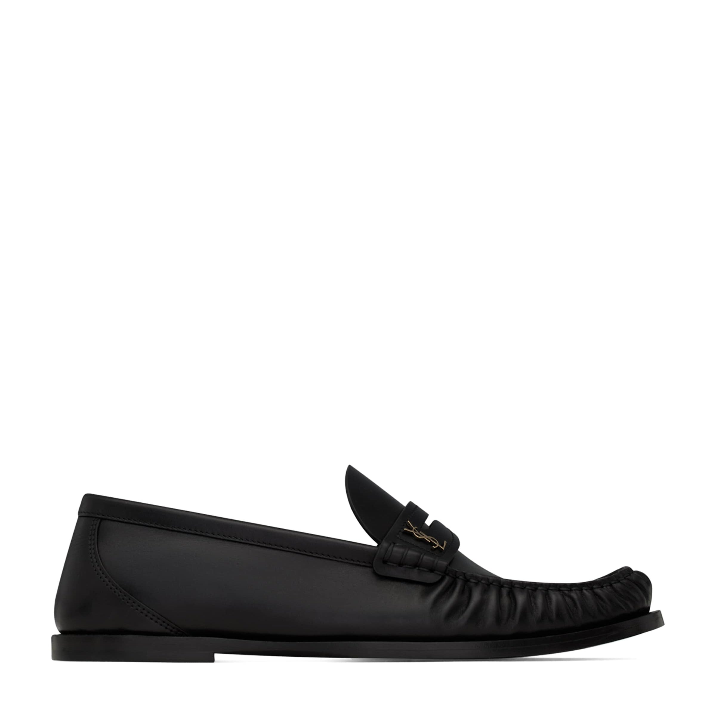 Saint Laurent Black Leather Laurent Loafers