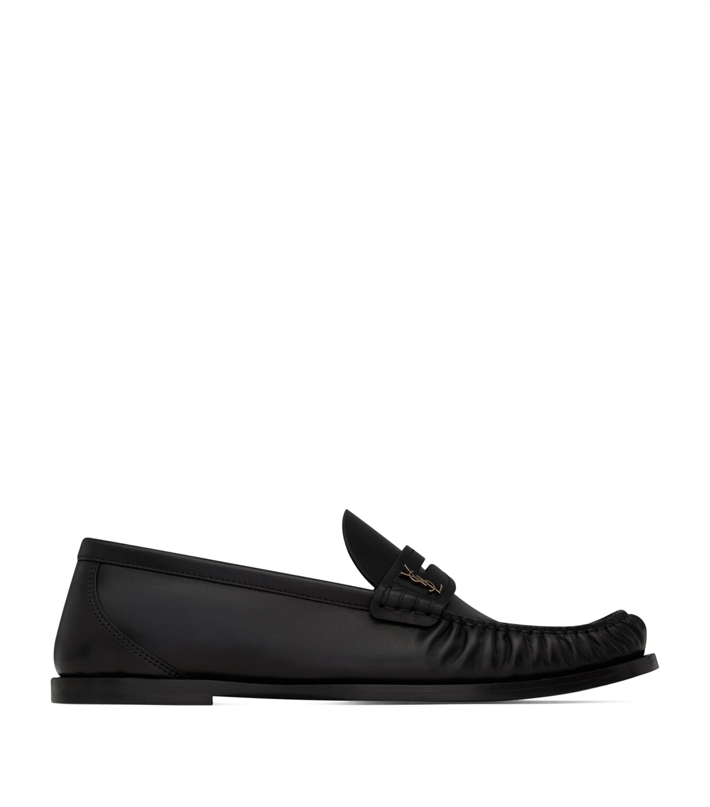 Saint Laurent Black Leather Laurent Loafers