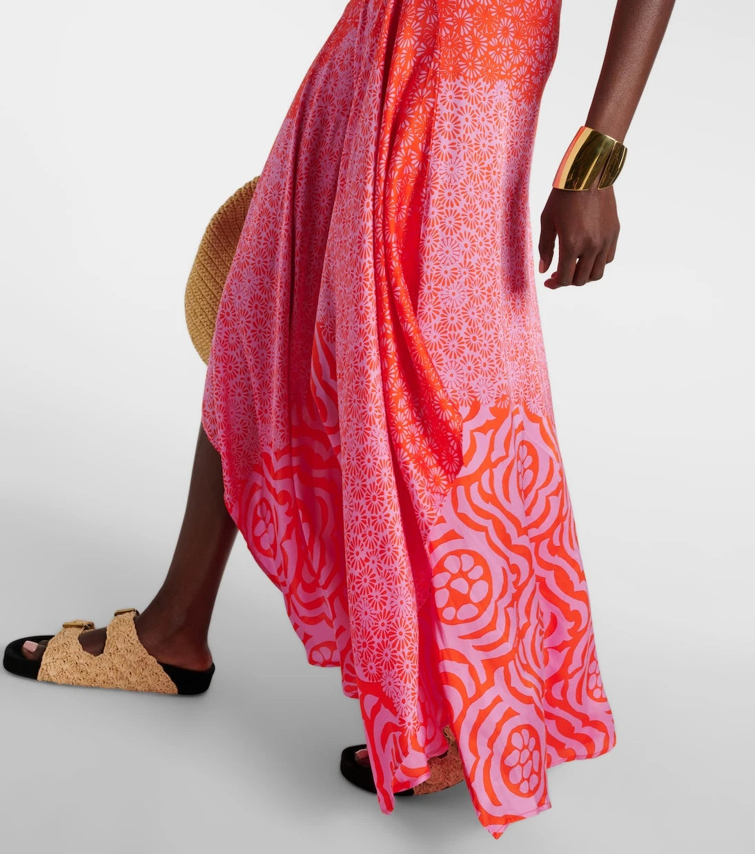 Poupette St Barth - Mabelle printed front-slit maxi dress