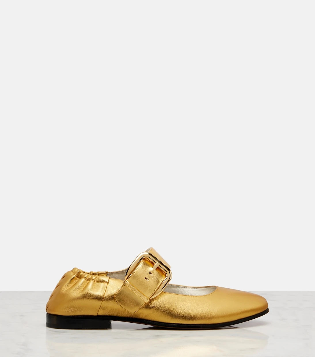 Bottega Veneta - Amy metallic leather Mary Jane flats