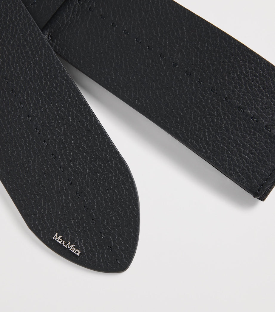 Black Leather Elasticated Belt