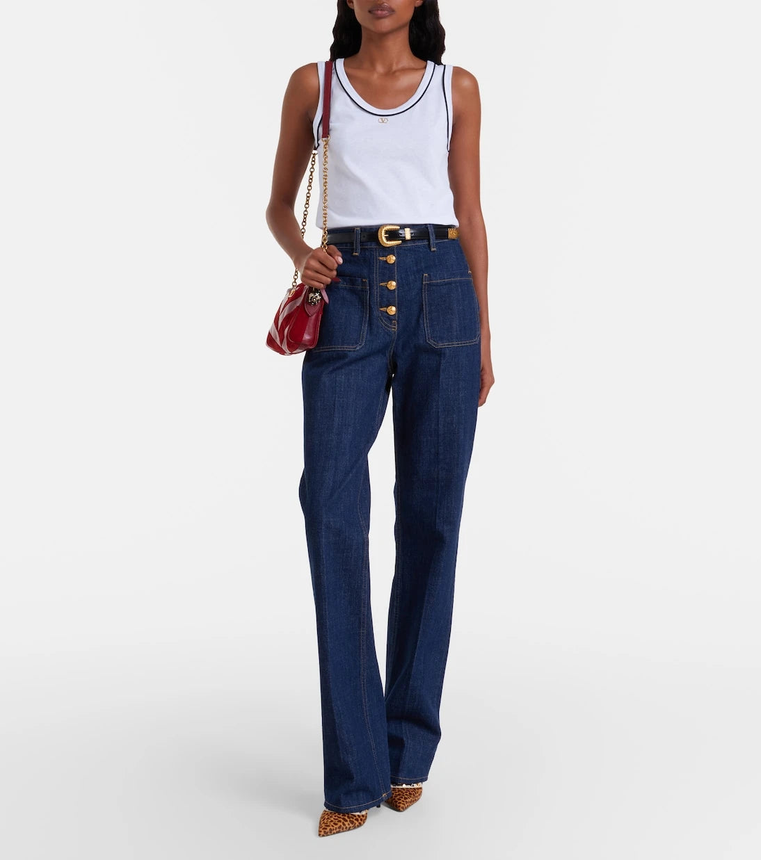 Valentino - VLogo cotton jersey tank top