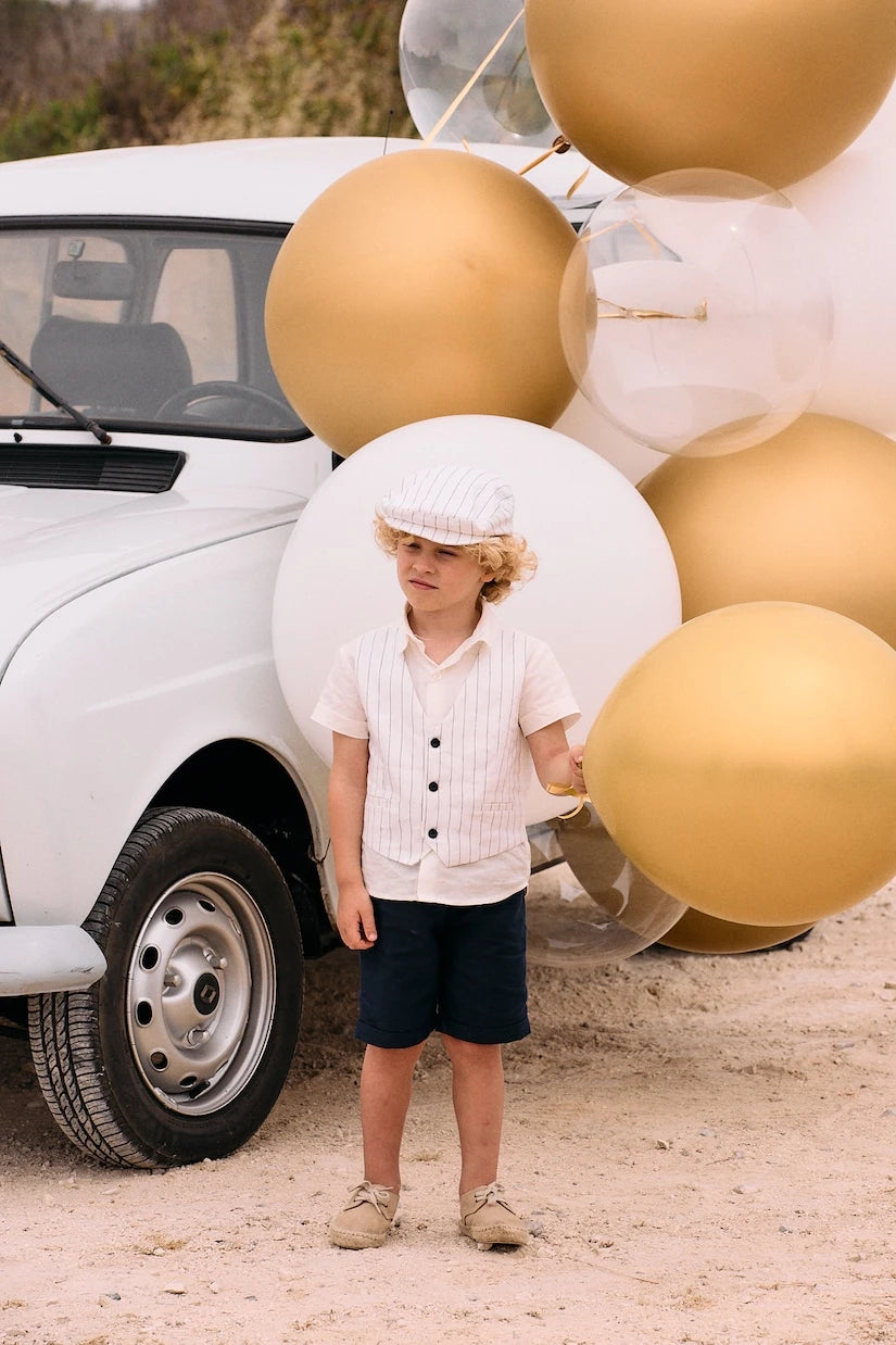 Patachou - Linen and cotton shirt and shorts set