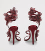 Burgundy Satin Floral Cleo Sandals 105