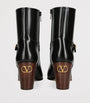 Valentino Garavani Black Leather Pattie Heeled Ankle Boots 75