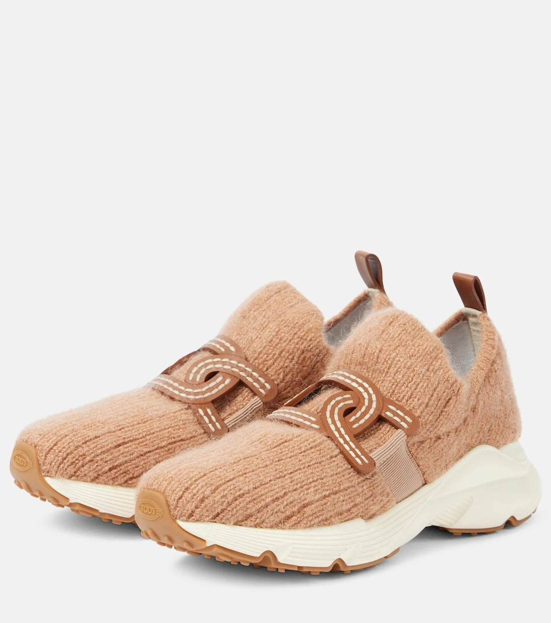 Tod's - Kate leather-trimmed slip-on sneakers