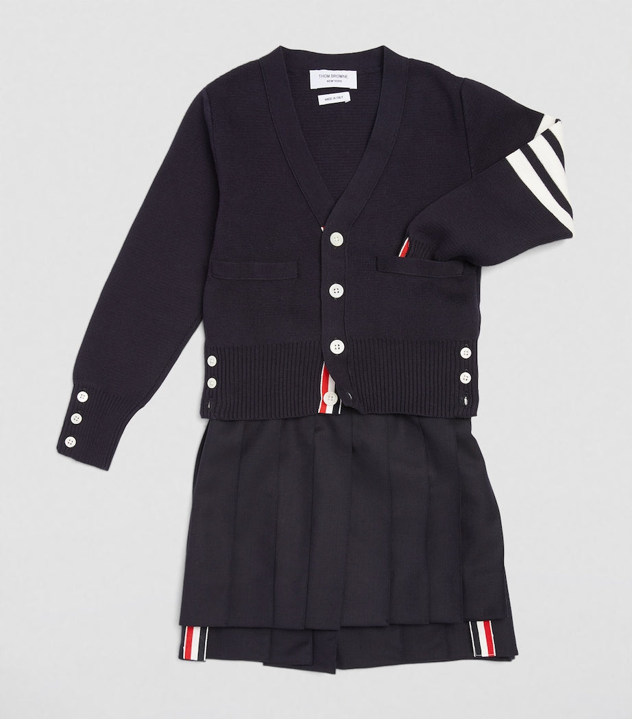 Thom Browne Kids Milano-Stitch 4-Bar Cardigan (2-12 Years)