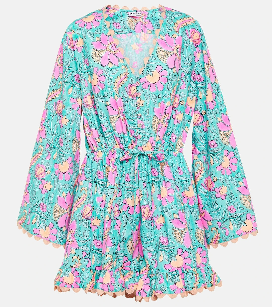 Juliet Dunn - Colorblocked cotton poplin romper