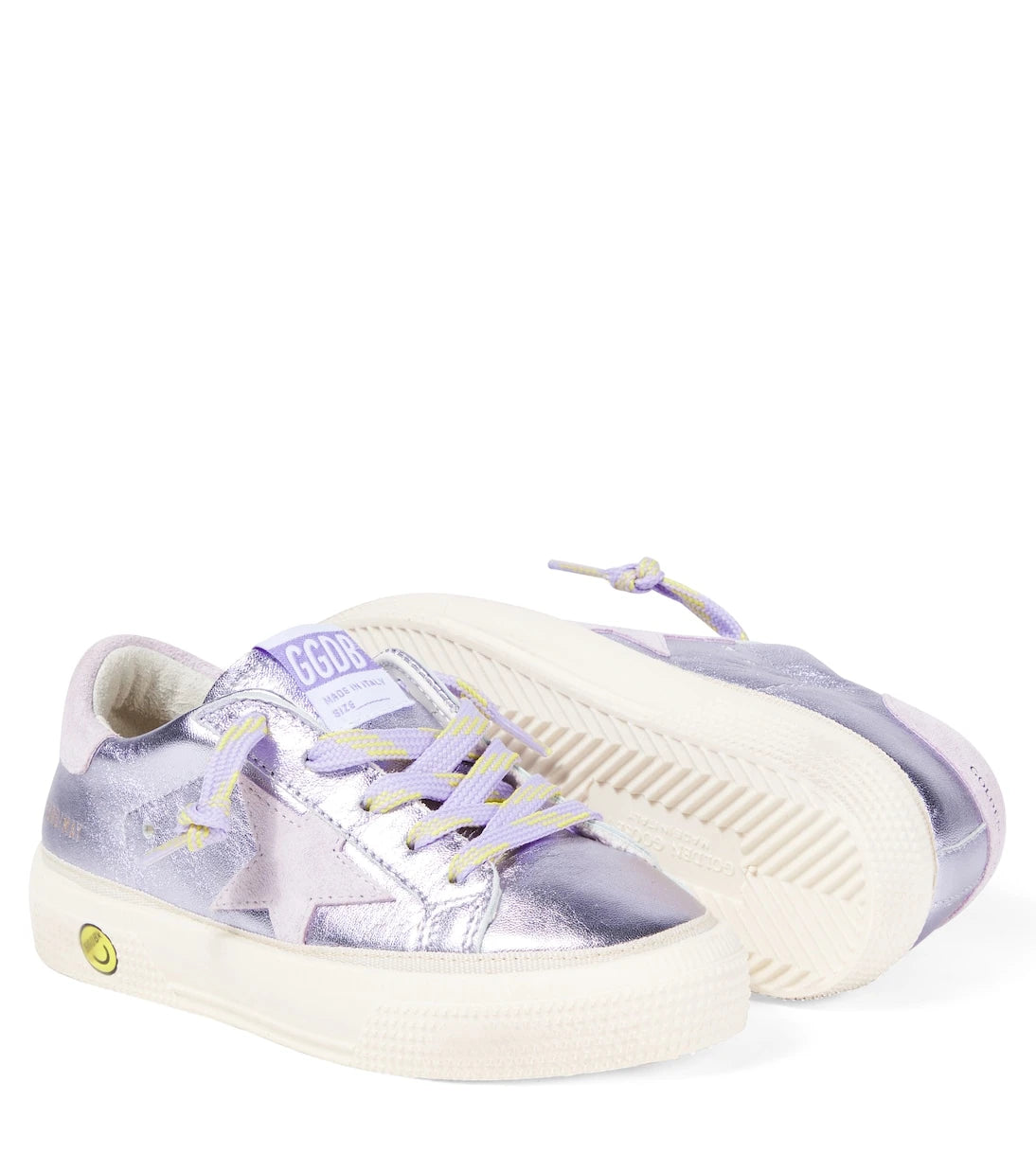 Golden Goose Kids - May metallic leather sneakers