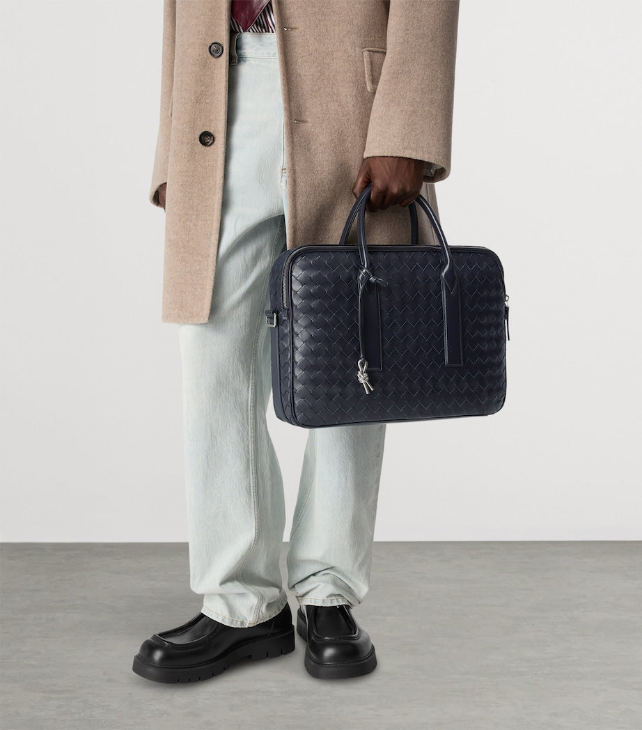 Leather Intrecciato Getaway Briefcase