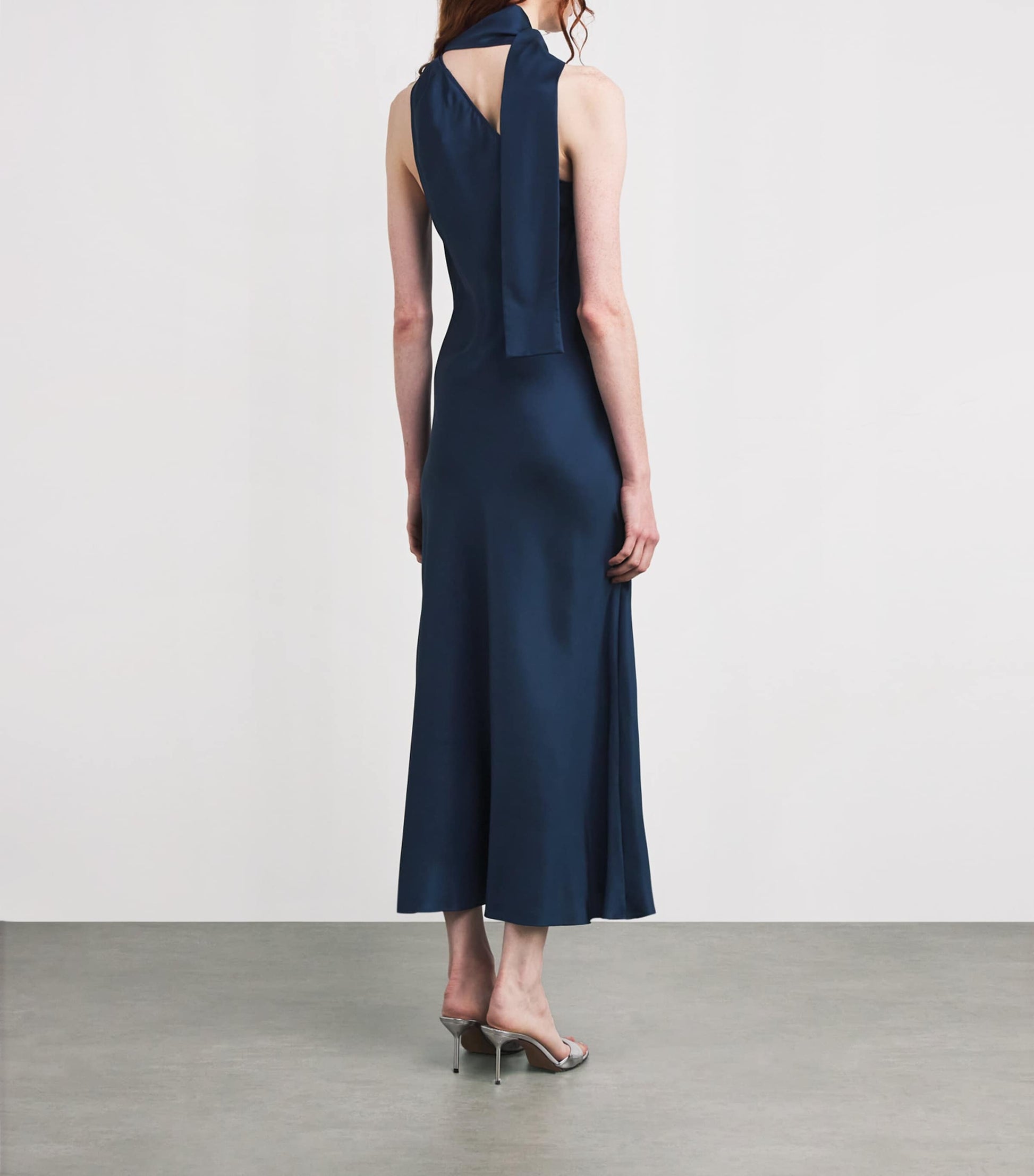 MAX&Co. Blue Silk Scarf Midi Dress