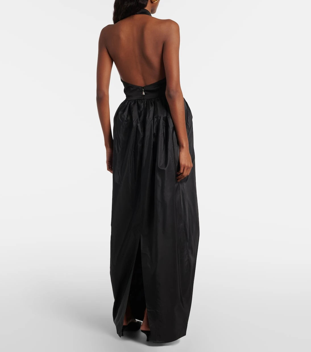 Rotate - Gathered satin taffeta maxi dress