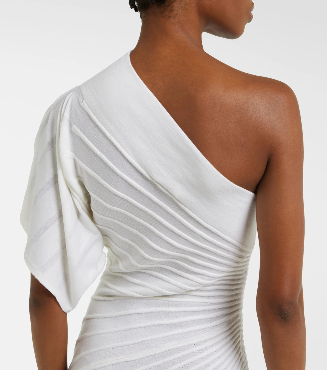 Alaïa - Asym Ray virgin wool midi dress