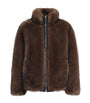 Brown Faux Fur Reversible Coat