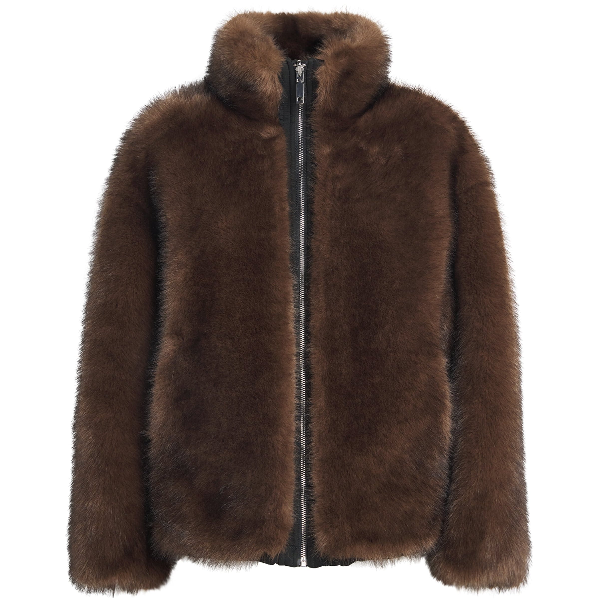 Brown Faux Fur Reversible Coat