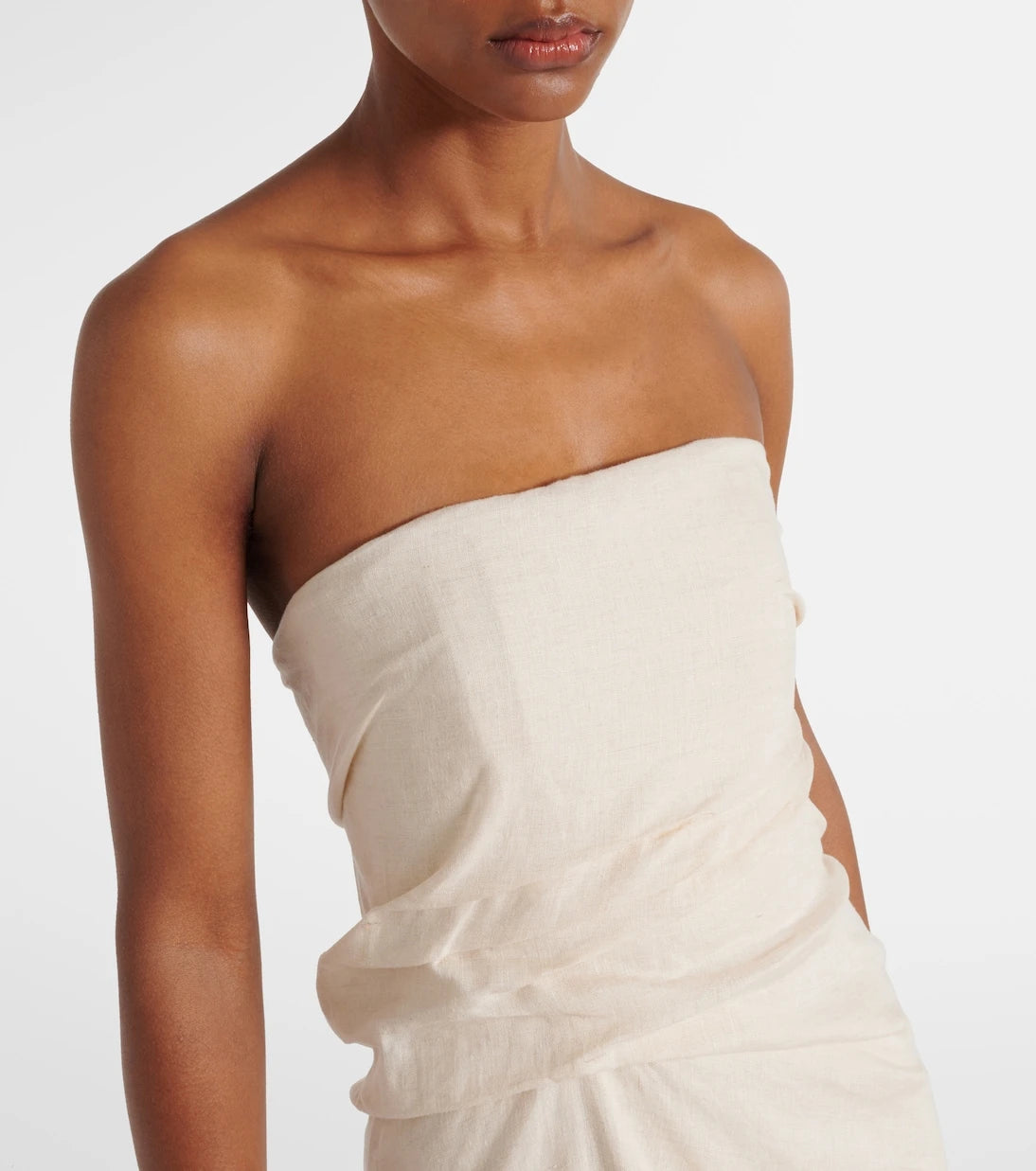 Staud - Caravaggio draped linen maxi dress
