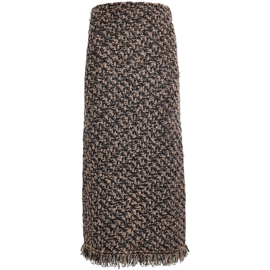 Fabiana Filippi Black Tweed Sequin Maxi Skirt