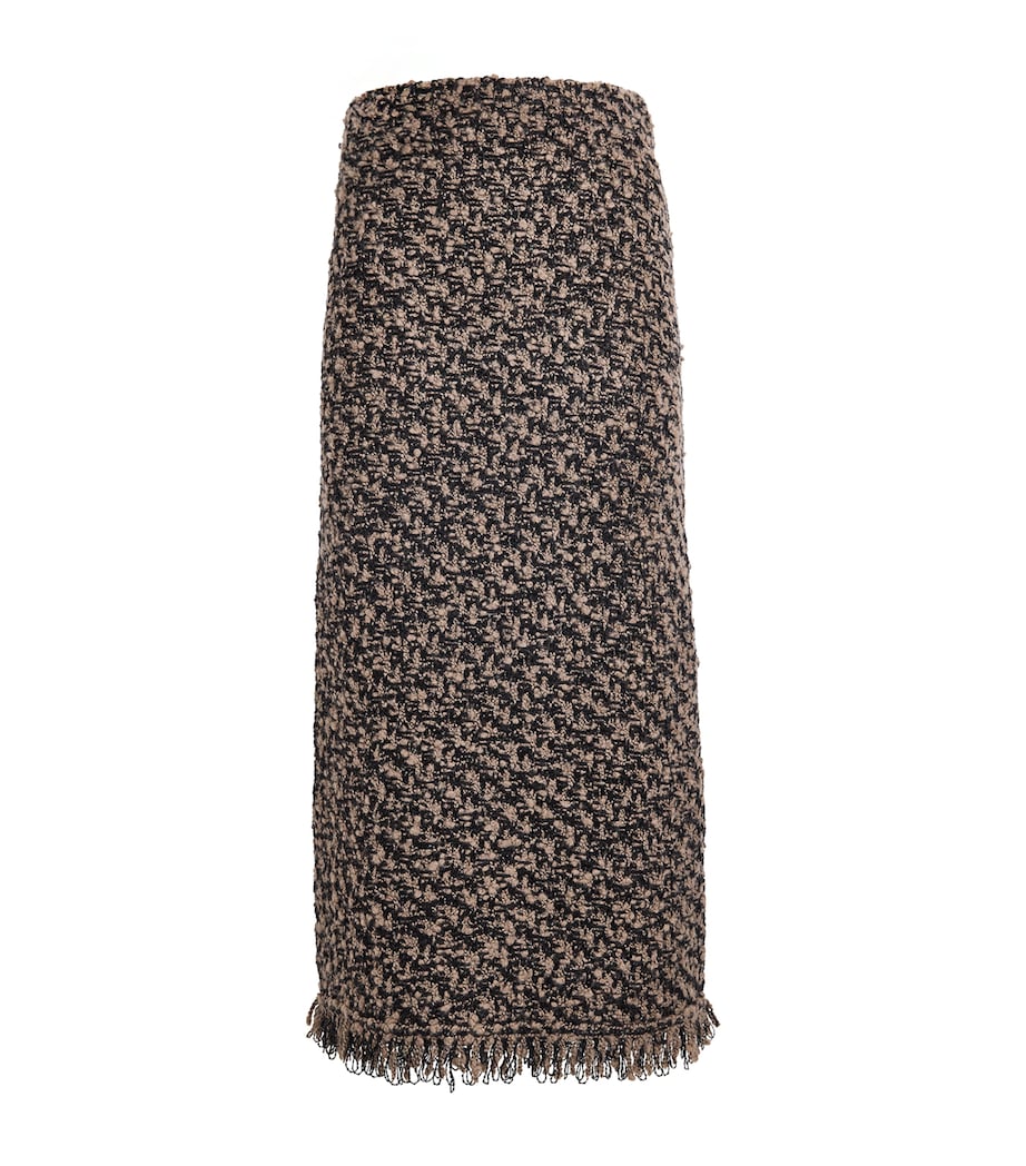 Fabiana Filippi Black Tweed Sequin Maxi Skirt