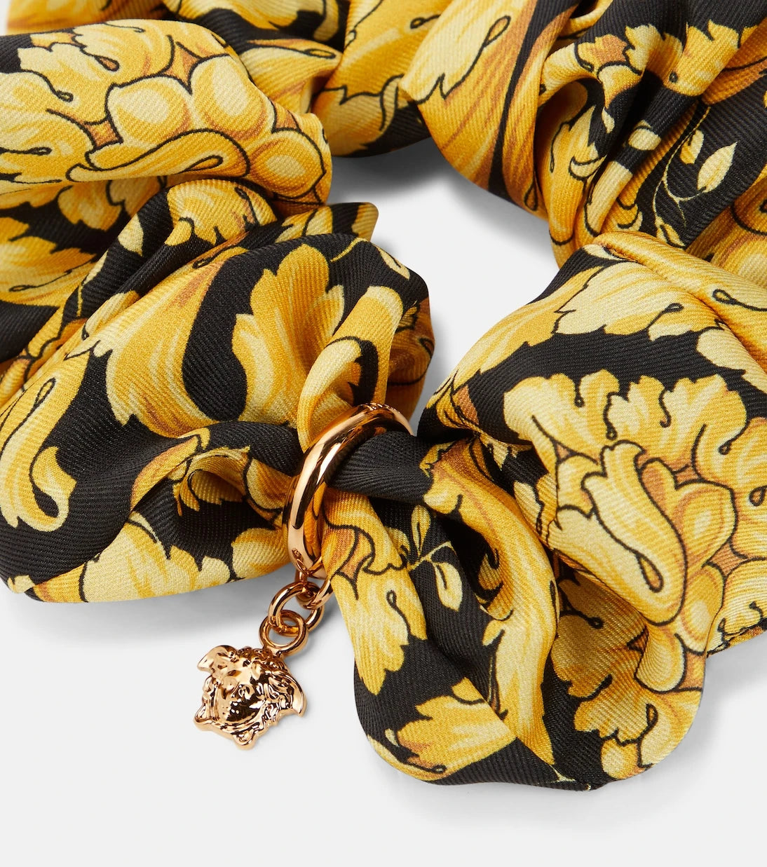 Versace - Barocco embellished satin scrunchie