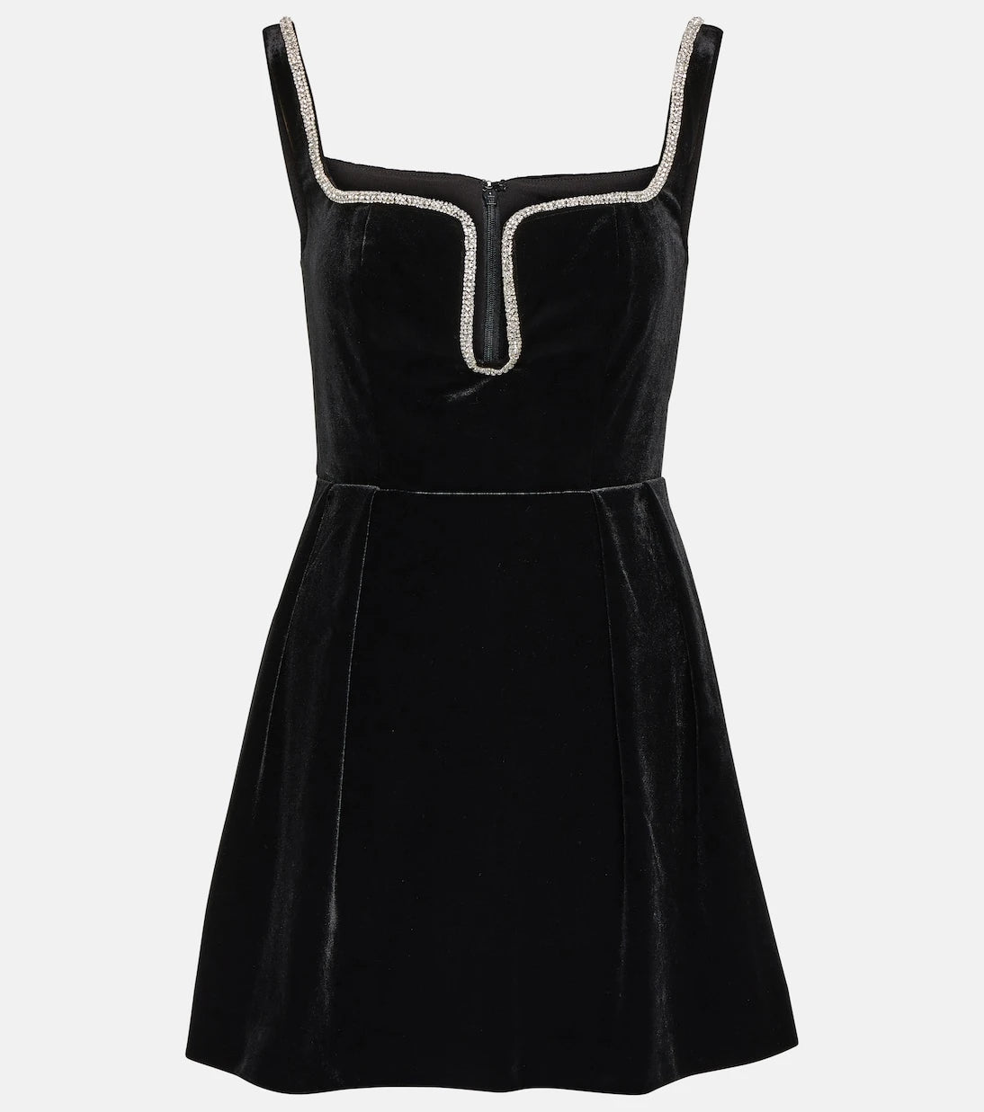 Self-Portrait - Embellished velvet minidress