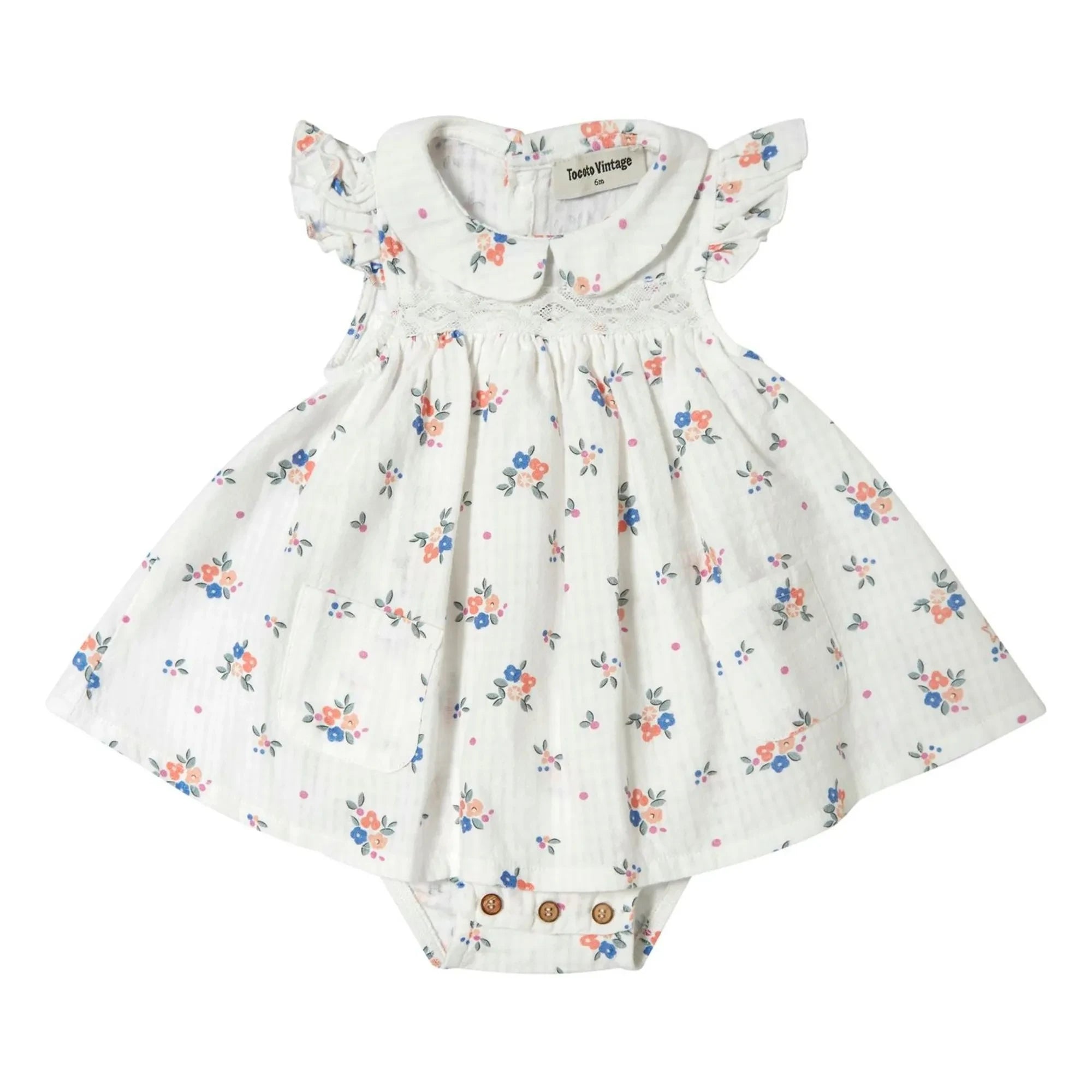 Tocoto Vintage - Flower Body Dress | White
