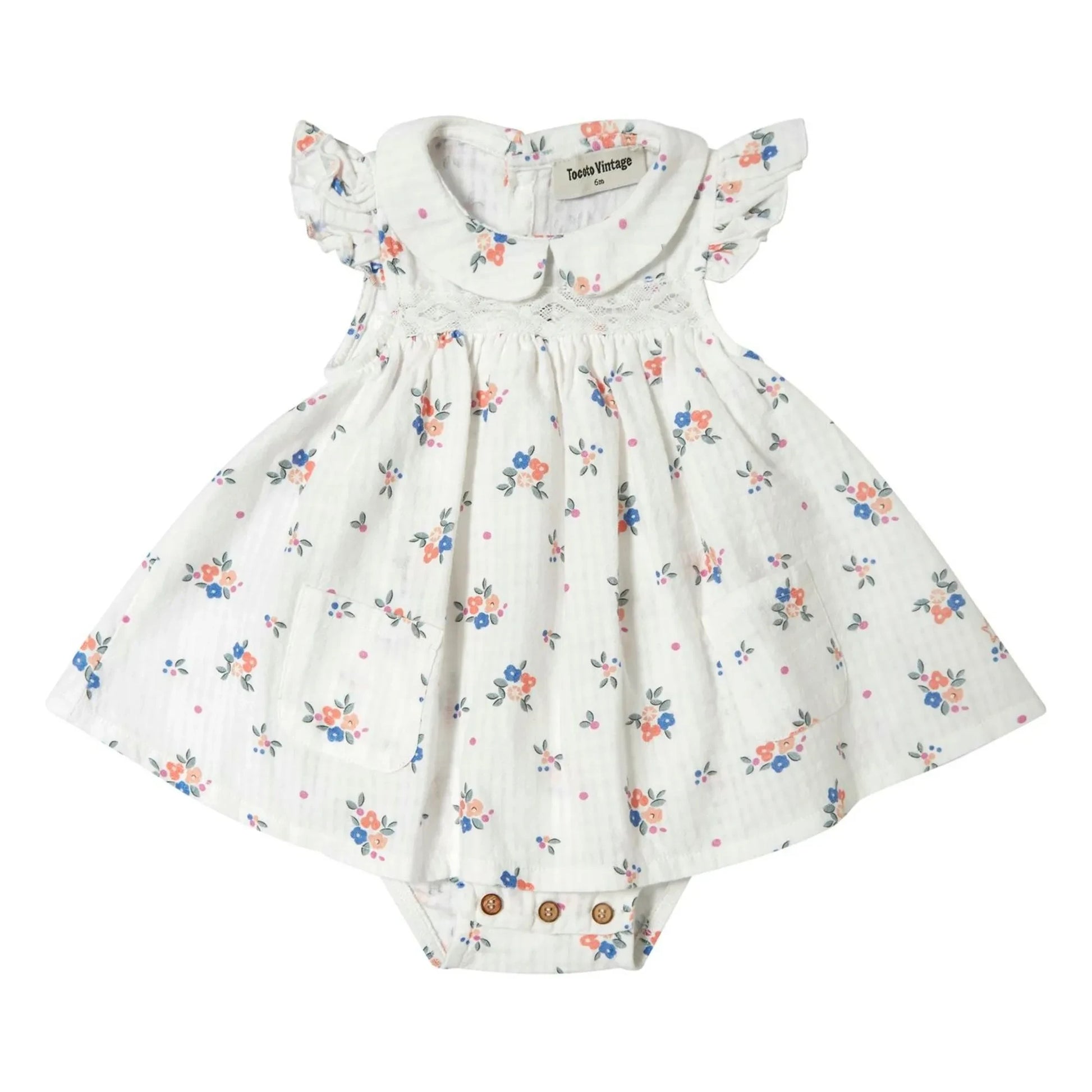 Tocoto Vintage - Flower Body Dress | White