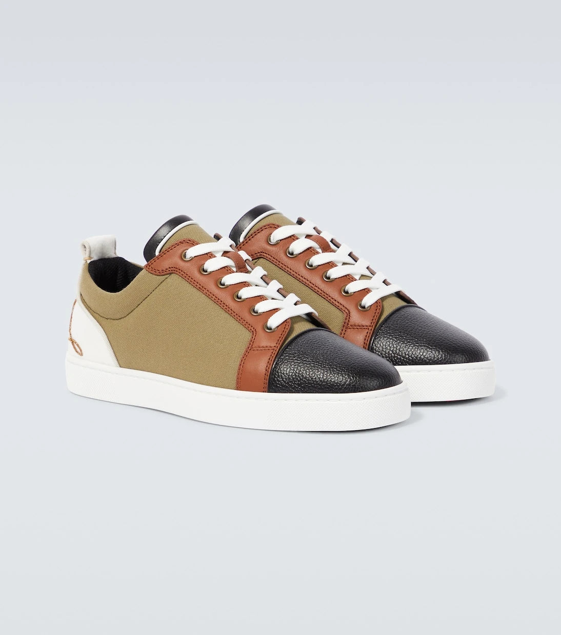 Christian Louboutin - Fun Louis Junior leather and canvas sneakers