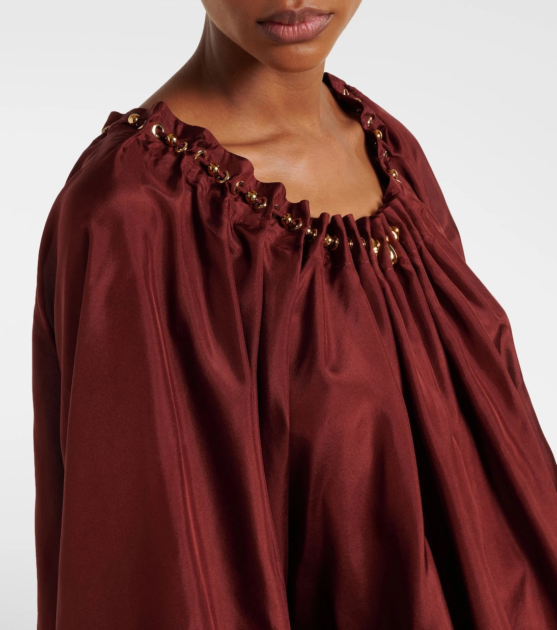 Zimmermann - Aster asymmetric beaded silk habotai blouse