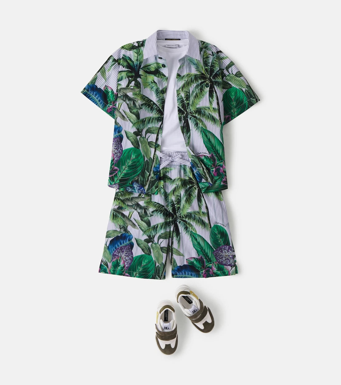 Dolce&Gabbana Kids - Printed cotton Bermuda shorts