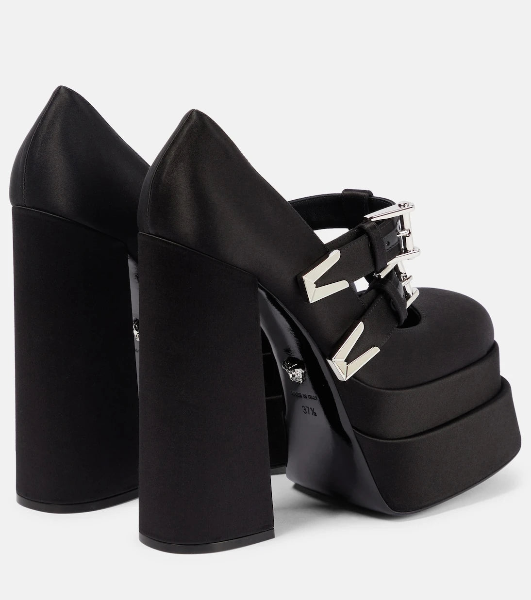 Versace - Medusa Aevitas satin platform pumps