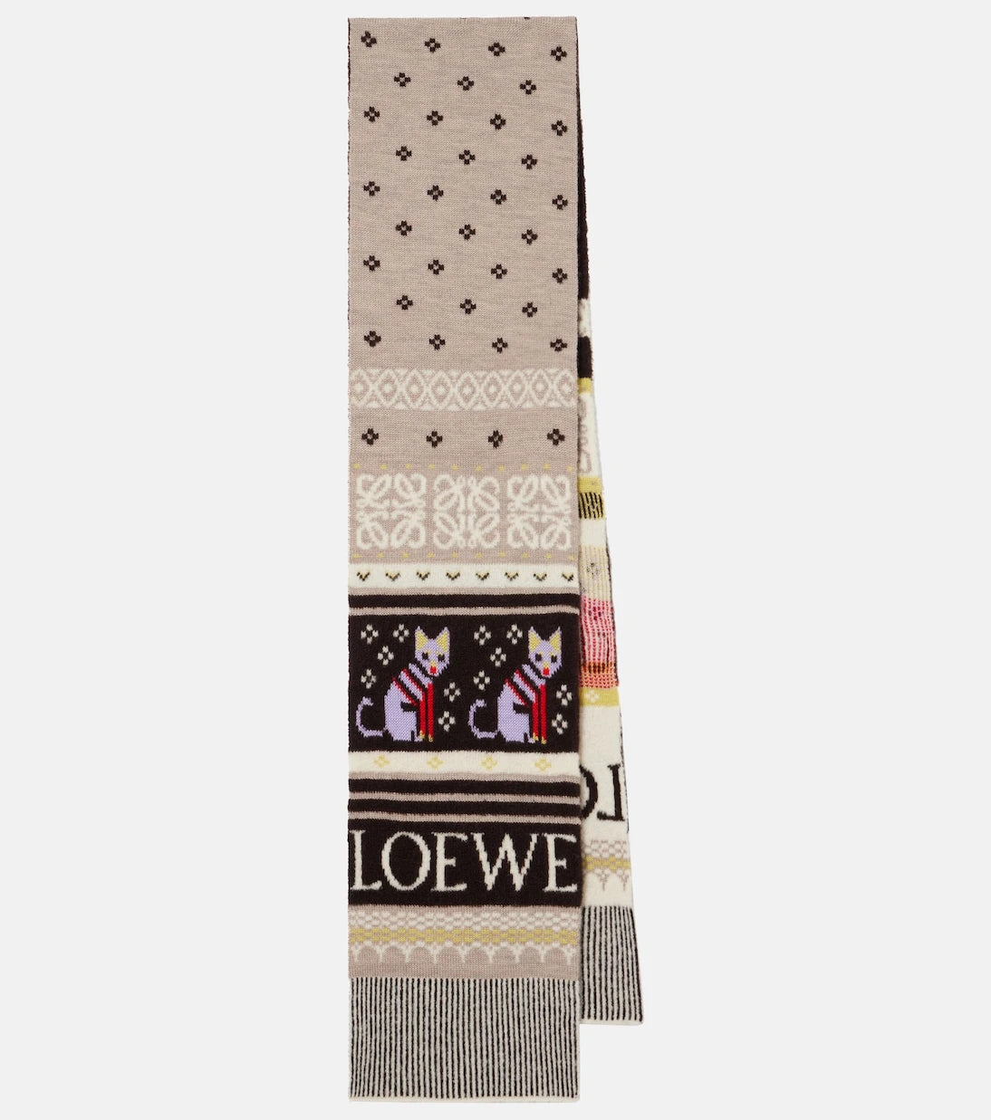 Loewe - x Louis Wain Fair Isle wool-blend scarf
