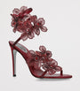 Burgundy Satin Floral Cleo Sandals 105