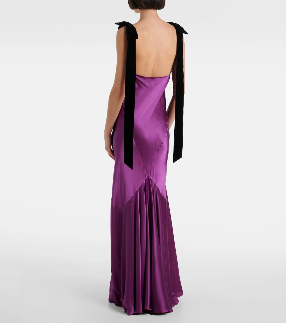 Nina Ricci - Gathered satin maxi dress