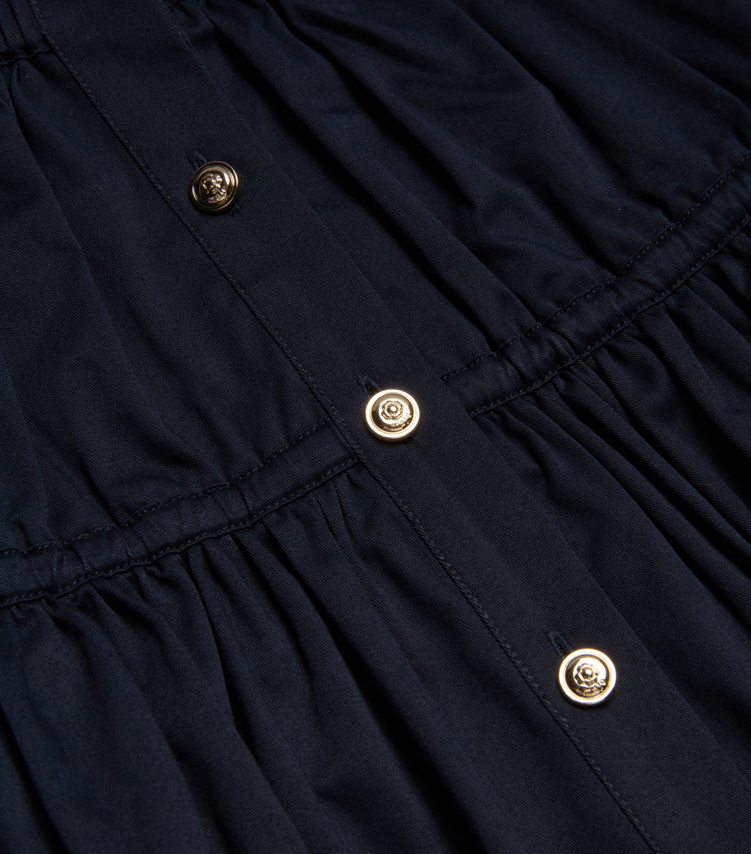 Blue Button-Detail Mini Skirt