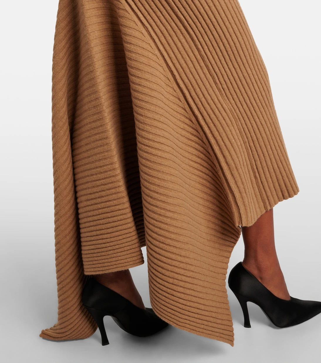 Victoria Beckham - Draped ribbed-knit wool-blend maxi dress