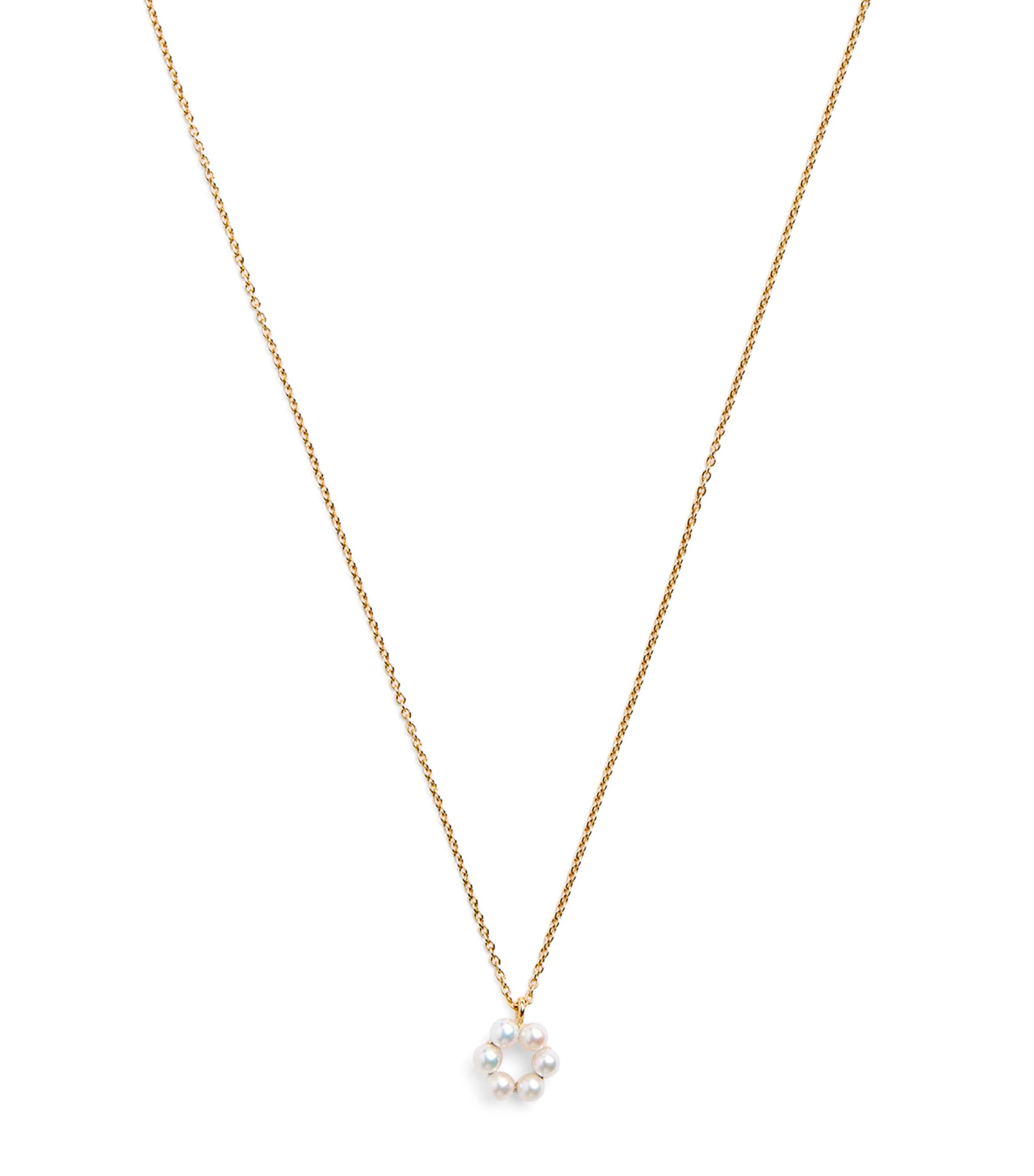 Yellow Gold and Pearl Starry Night Luna Perle Necklace